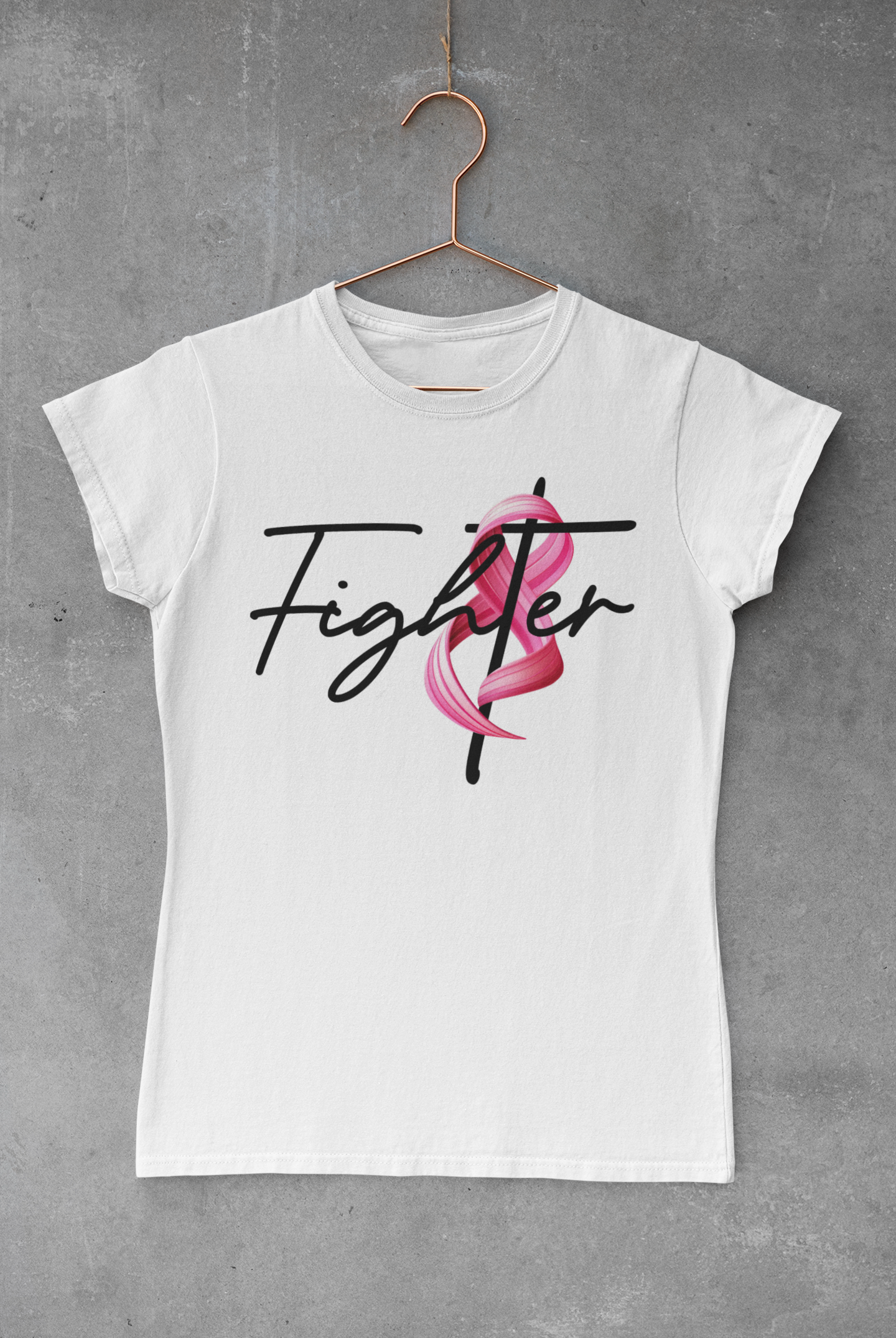 Breast Cancer Fighter Ribbon Transfer