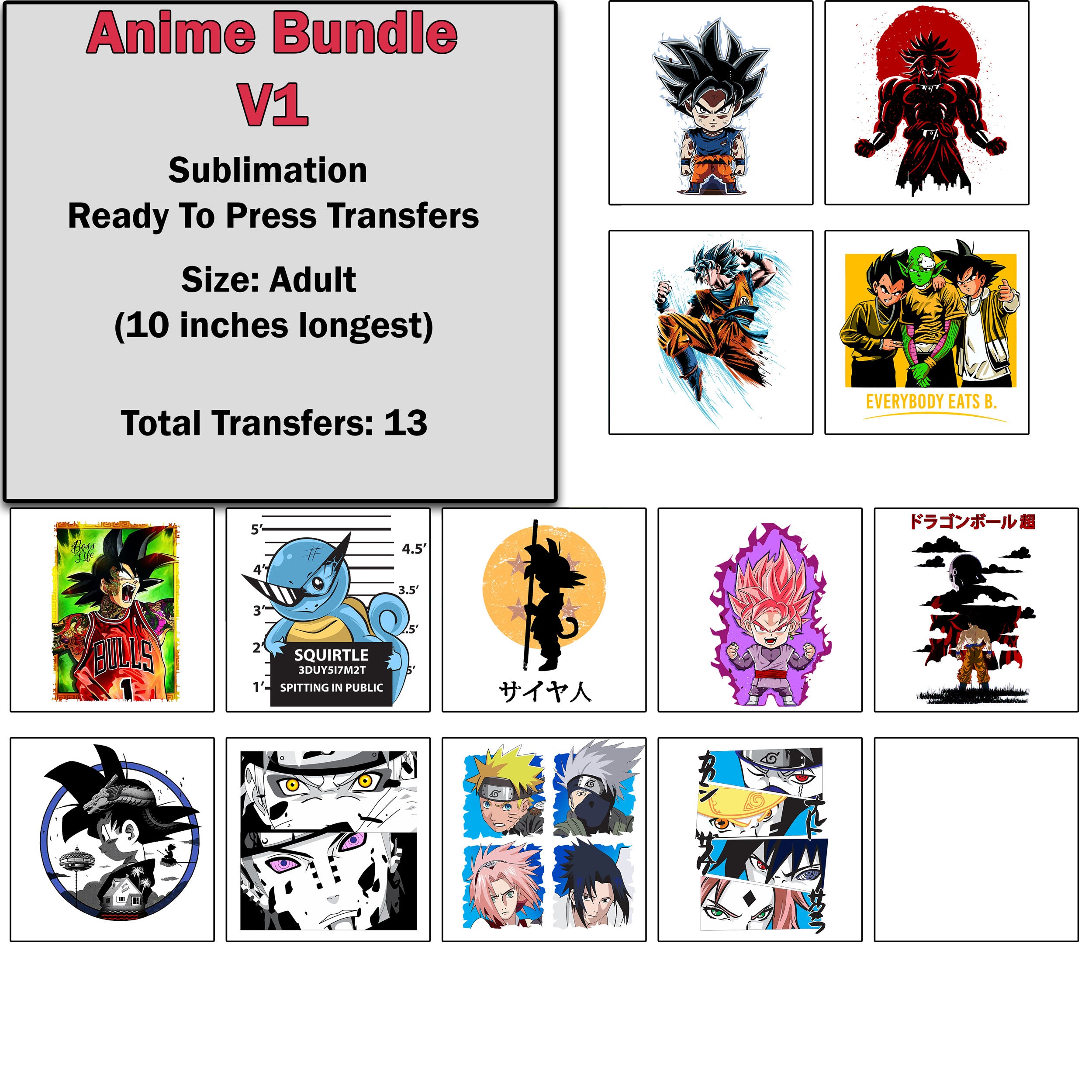 Sublimation/DTF- Anime – iCraft Transfers
