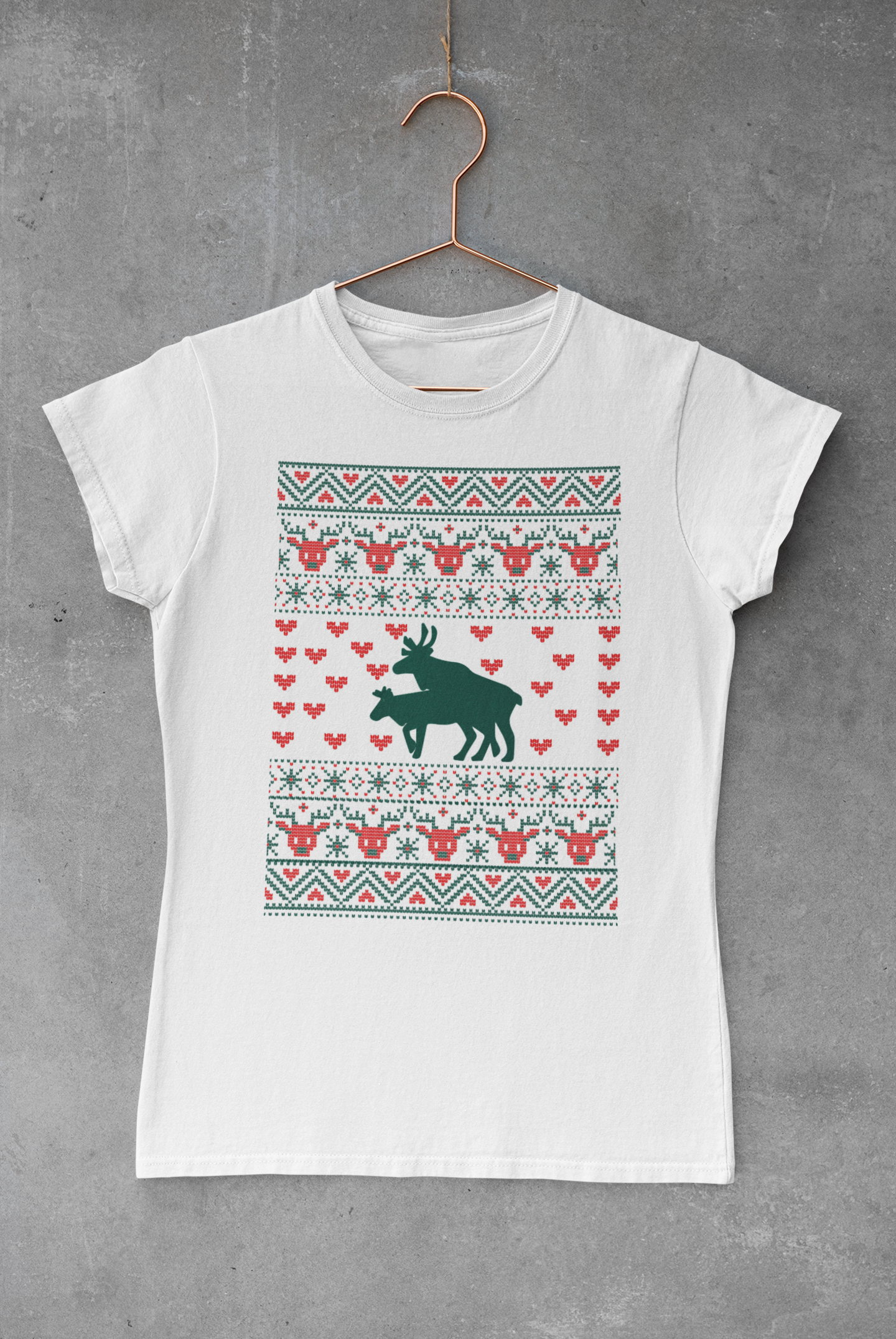 Funny Deer Ugly Sweater Transfer