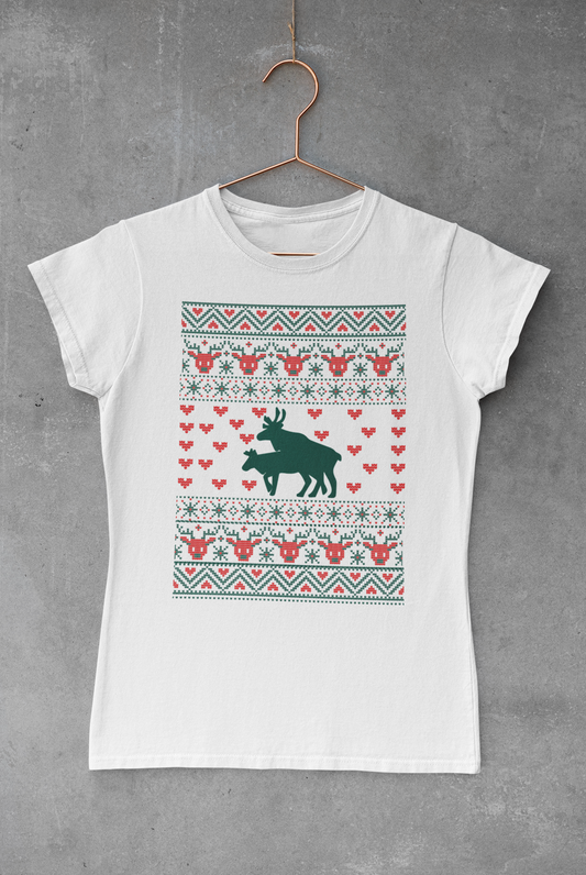 Funny Deer Ugly Sweater Transfer