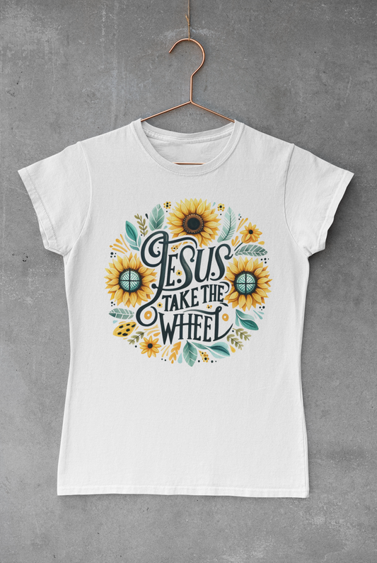 Jesus Take the Wheel Sunflowers Transfer