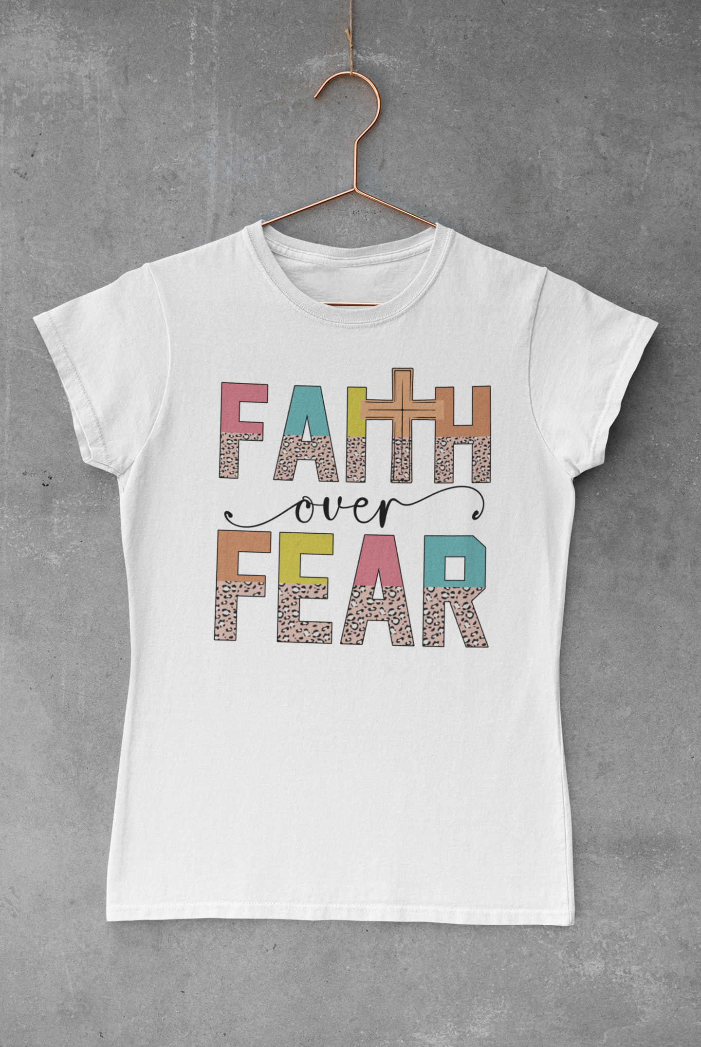 Faith Over Fear Leopard Print V.2 Transfer