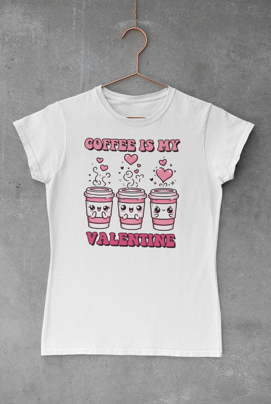 Coffee is My Valentine Pink Transfer