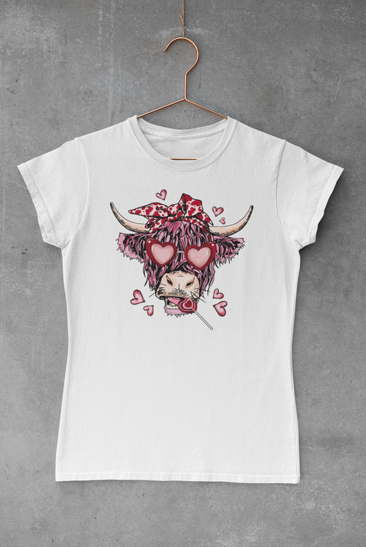 Highland Cow Valentine Transfer