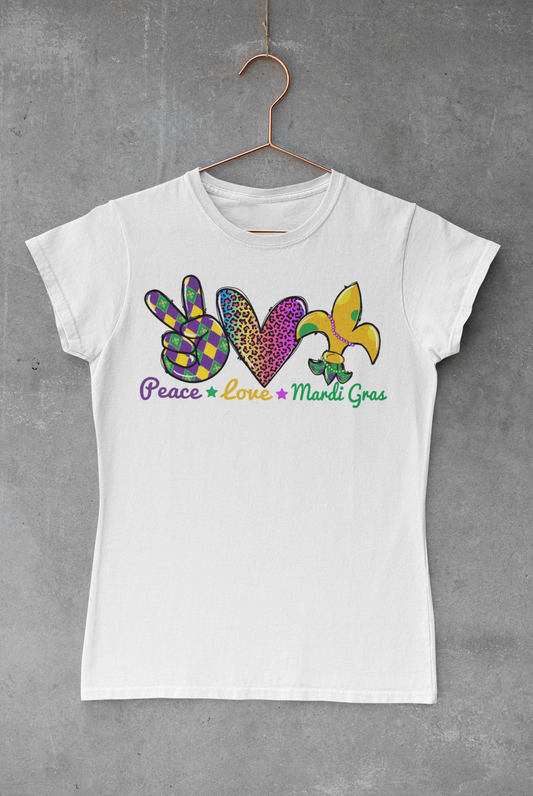 Peace Love Mardi Gras Transfer