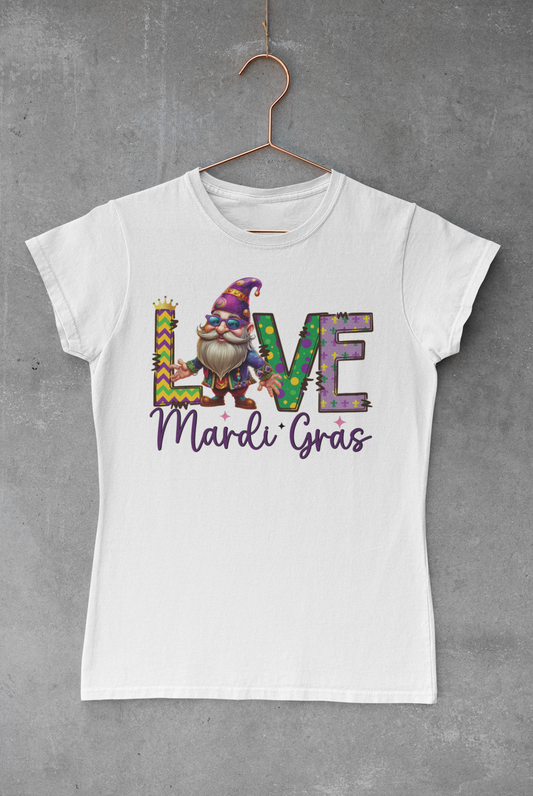 Mardi Gras Gnome Love Transfer