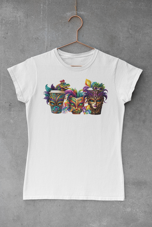 Three Mardi Gras Masks Transfer