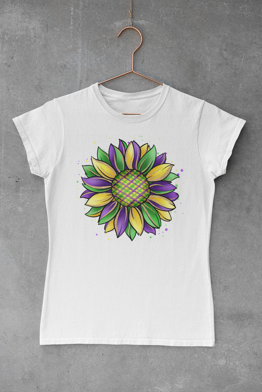 Mardi Gras Sunflower Transfer