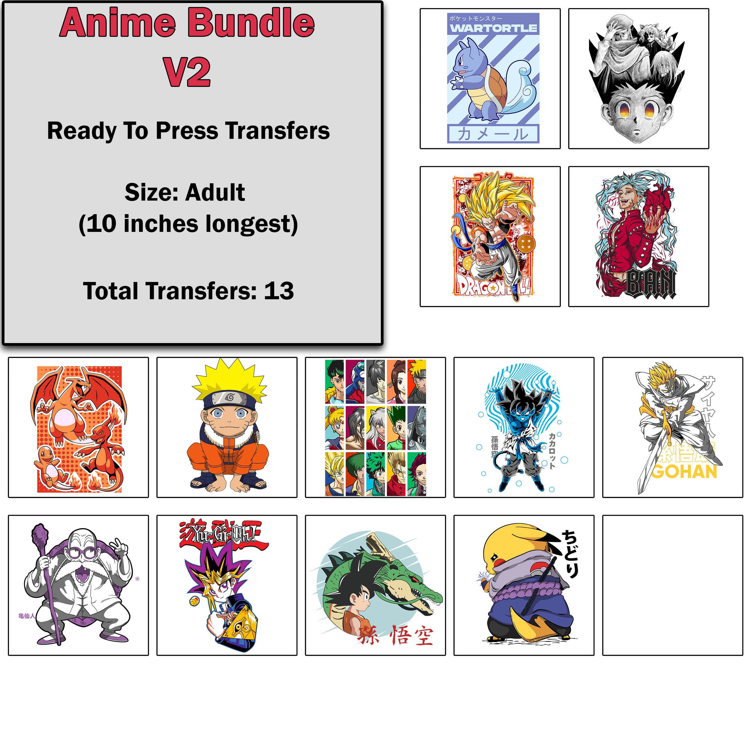 Sublimation/DTF- Anime – iCraft Transfers