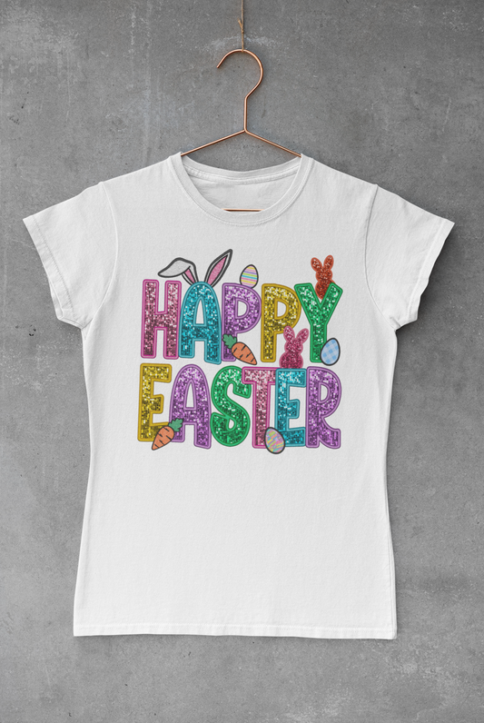 Sequin Happy Easter Transfer