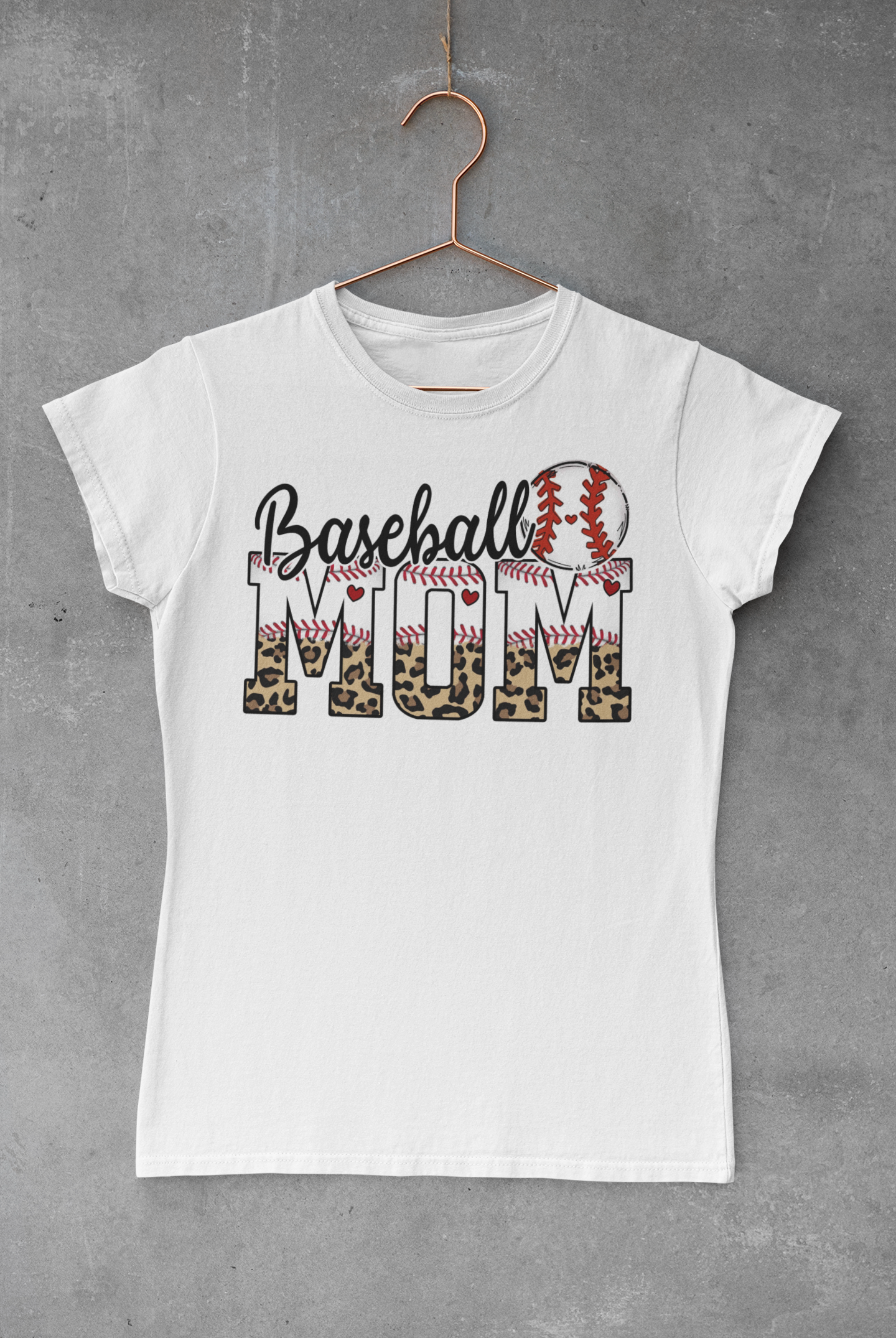 Baseball Mom Leopard Print Transfer