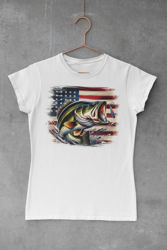 American Flag with Fish V.2 Transfer