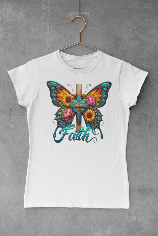 Floral Faith Butterfly Transfer
