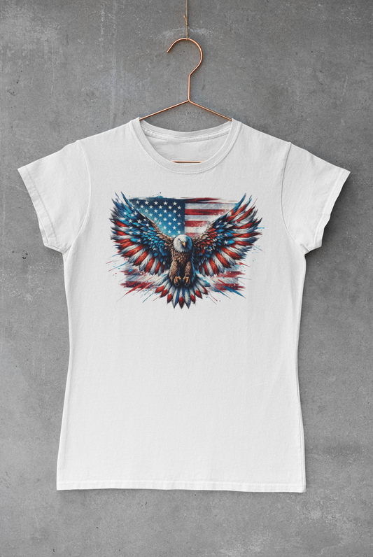 Patriotic Eagle American Flag Wings Transfer