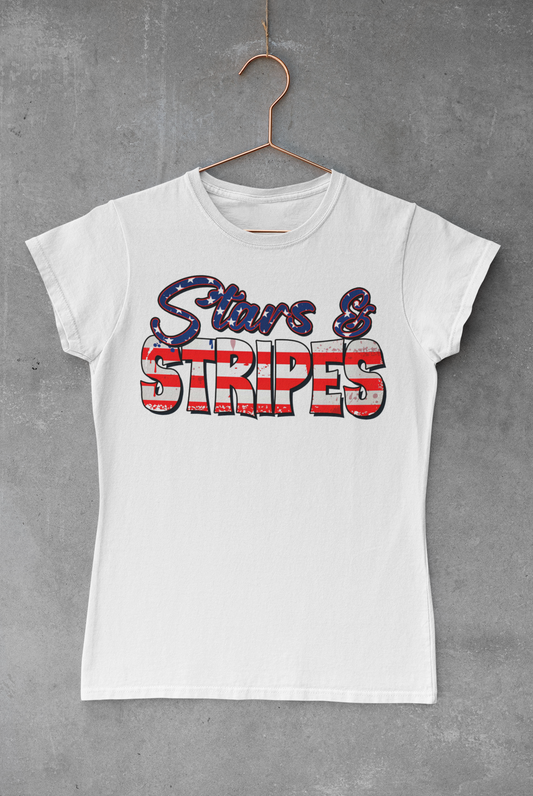 Blue Stars Red and White Stripes Transfer