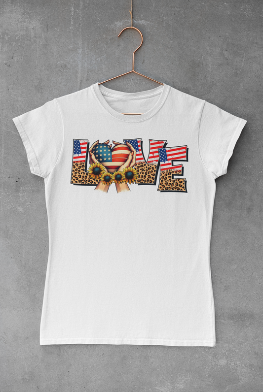 Love USA Heart in Hands Transfer