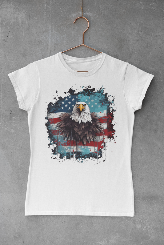 Distressed Eagle & American Flag Transfer