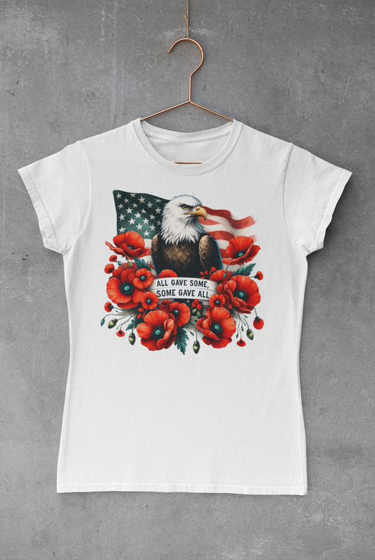 Memorial Day Floral Eagle Transfer