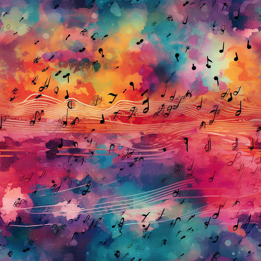 Abstract Music Note Clouds 12x12 Patterned Vinyl Sheet