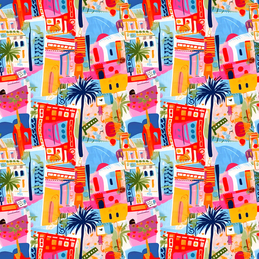 Abstract Tropical Travel 12x12 Patterned Vinyl Sheet