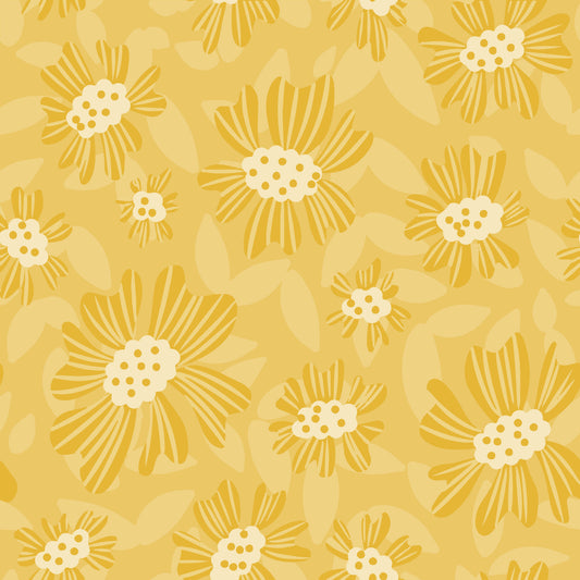 Abstract Yellow Flowers 12x12 Patterned Vinyl Sheet