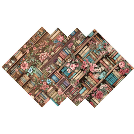 Antique Bookshelves Patterned Vinyl Pack