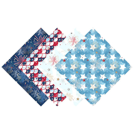 Red, White & Blue Basics Patterned Vinyl Pack