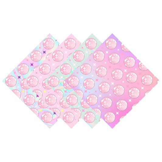 Pink Disco Balls Patterned Vinyl Pack