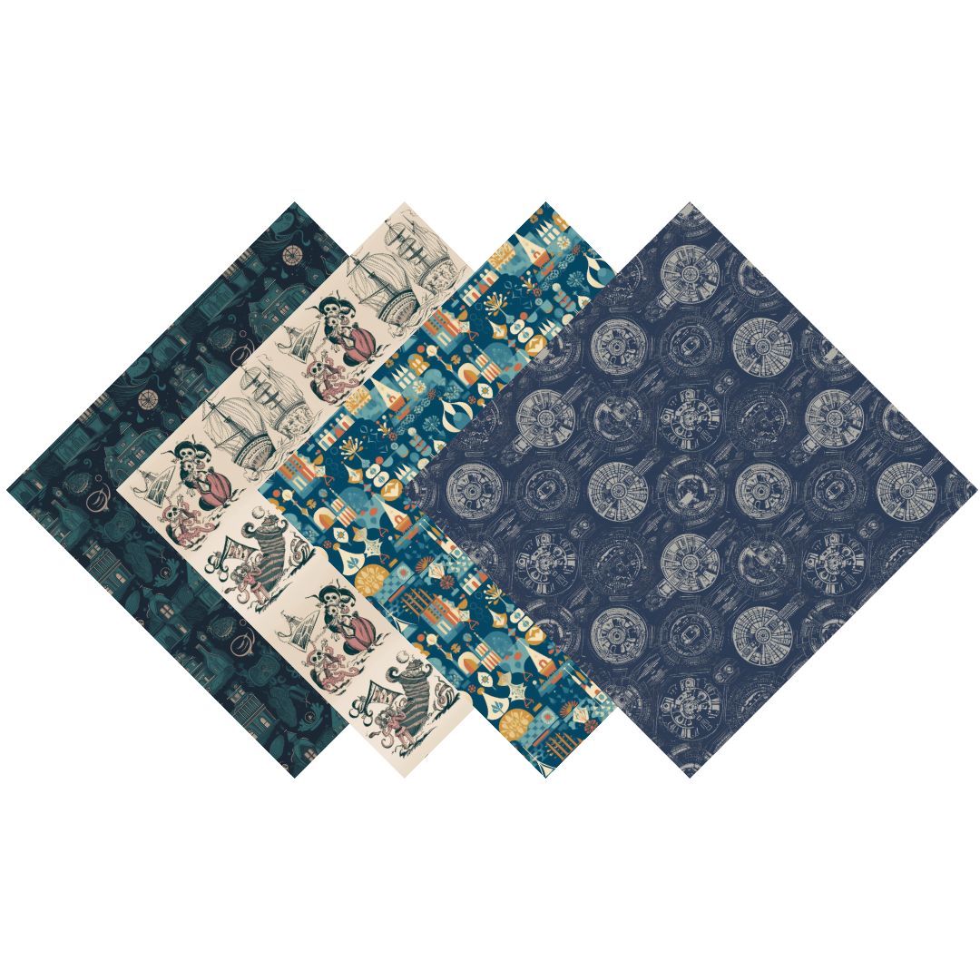 Vintage Theme Park Attractions Patterned Vinyl Pack
