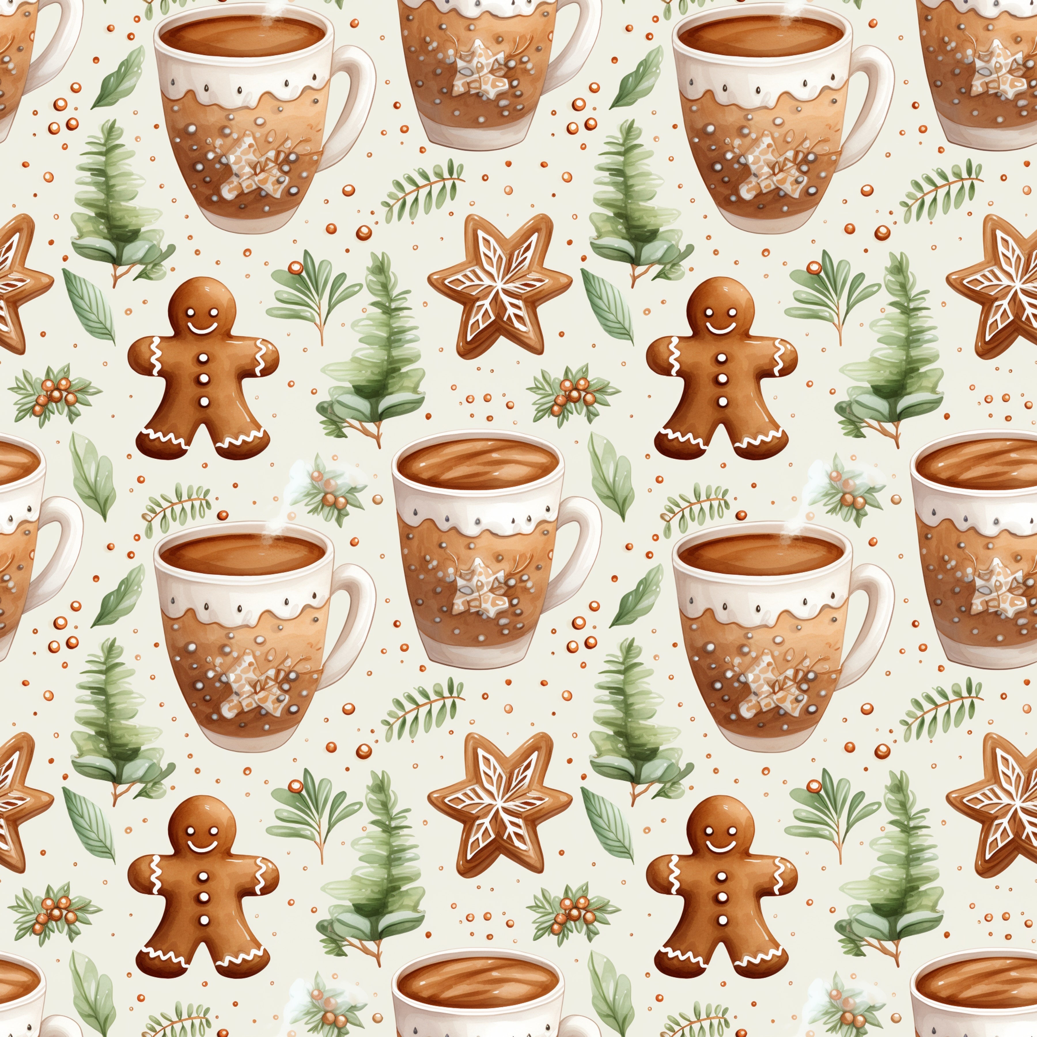 Gingerbread Cookies & Coffee 12x12 Patterned Vinyl Sheet – iCraftVinyl