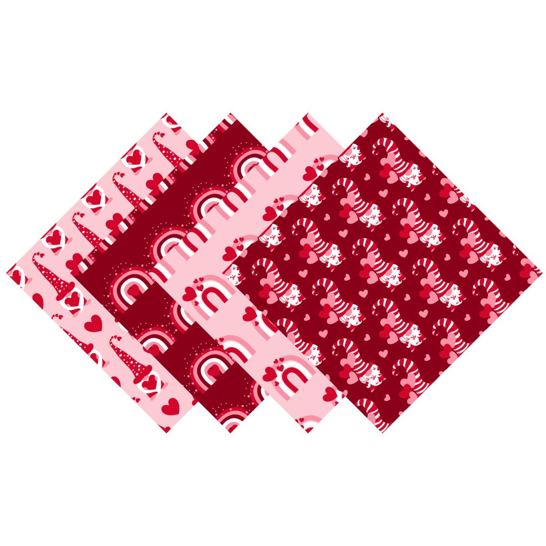 Valentine Gnomes & Rainbows Patterned Vinyl Pack