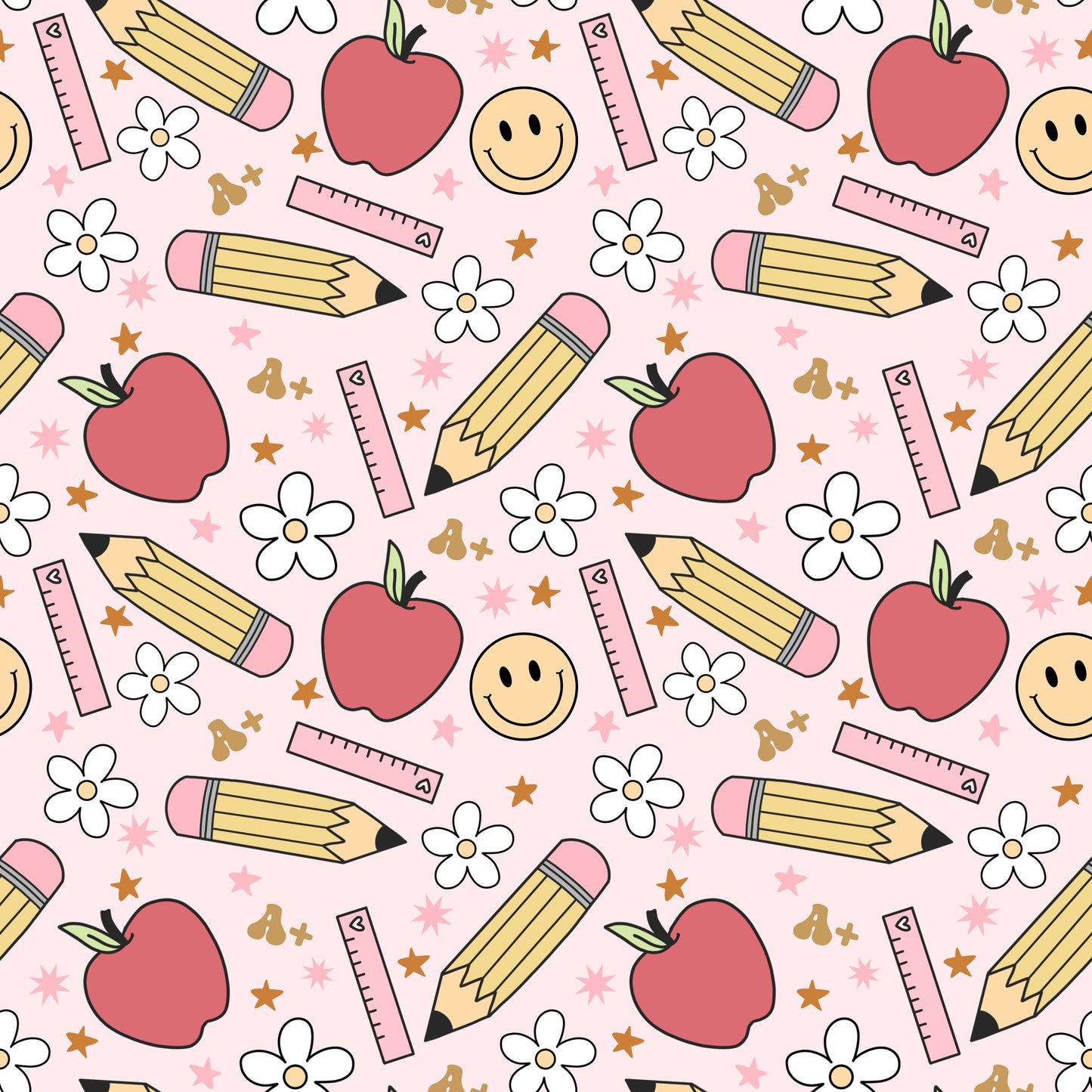 Happy Face Teacher 12x12 Patterned Vinyl Sheet