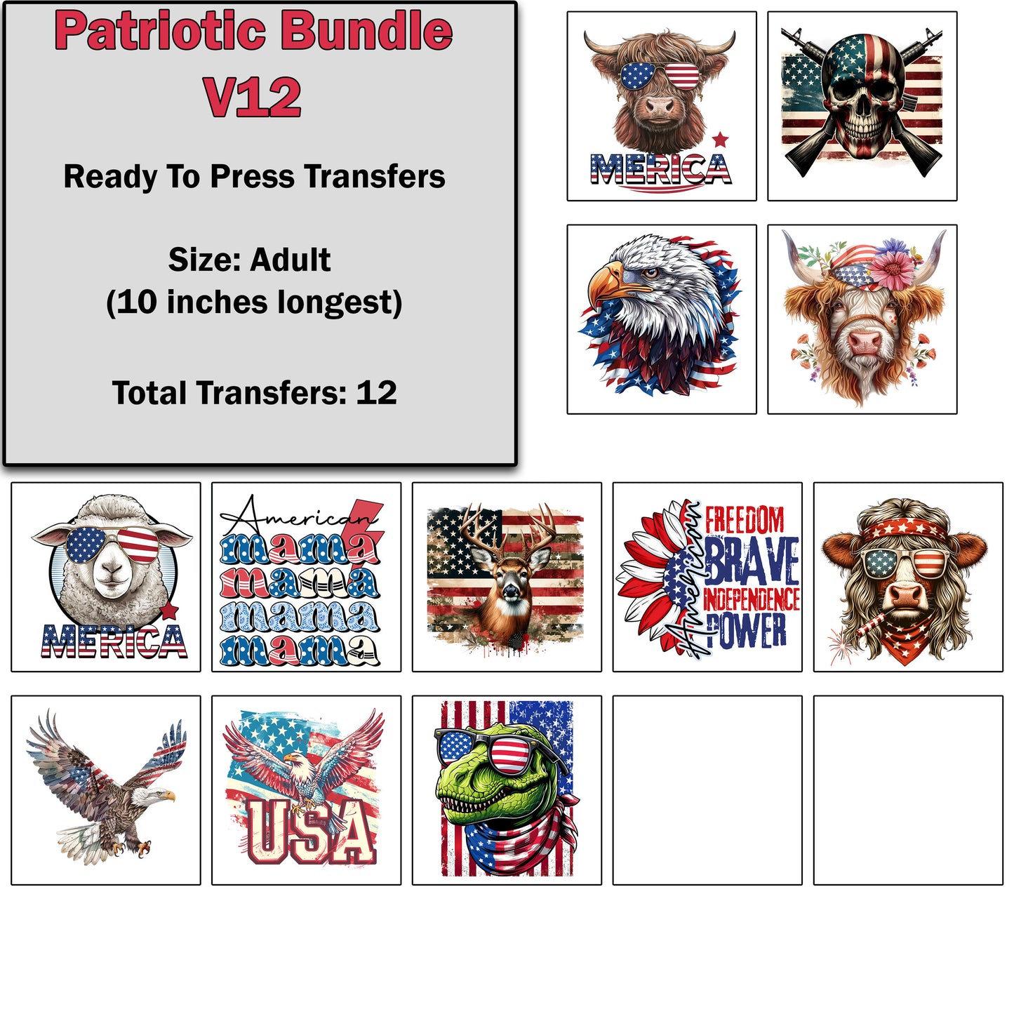 Patriotic Transfer Bundle 12