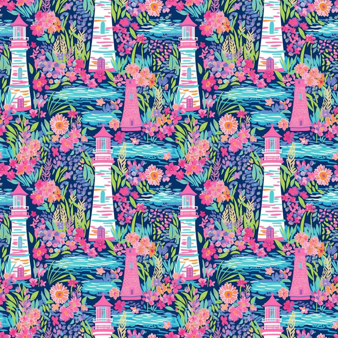 Colorful Lighthouse 12x12 Patterned Vinyl Sheet