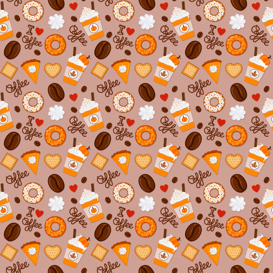 Pumpkin Spice Treats 12x12 Patterned Vinyl Sheet