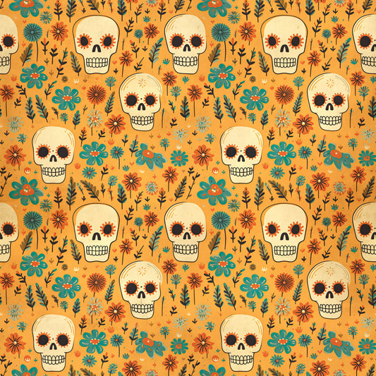 Skulls & Fall Florals 12x12 Patterned Vinyl Sheet