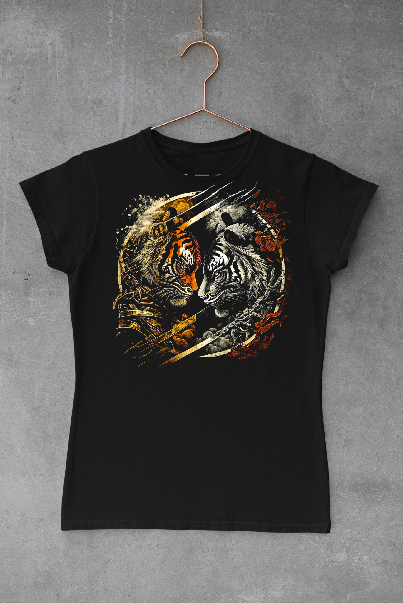 Tigers Yin Yang Half Tone