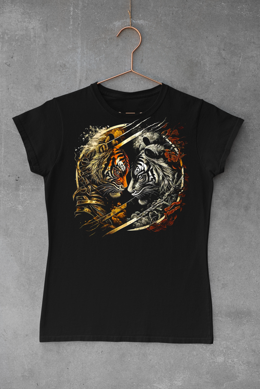Tigers Yin Yang Half Tone