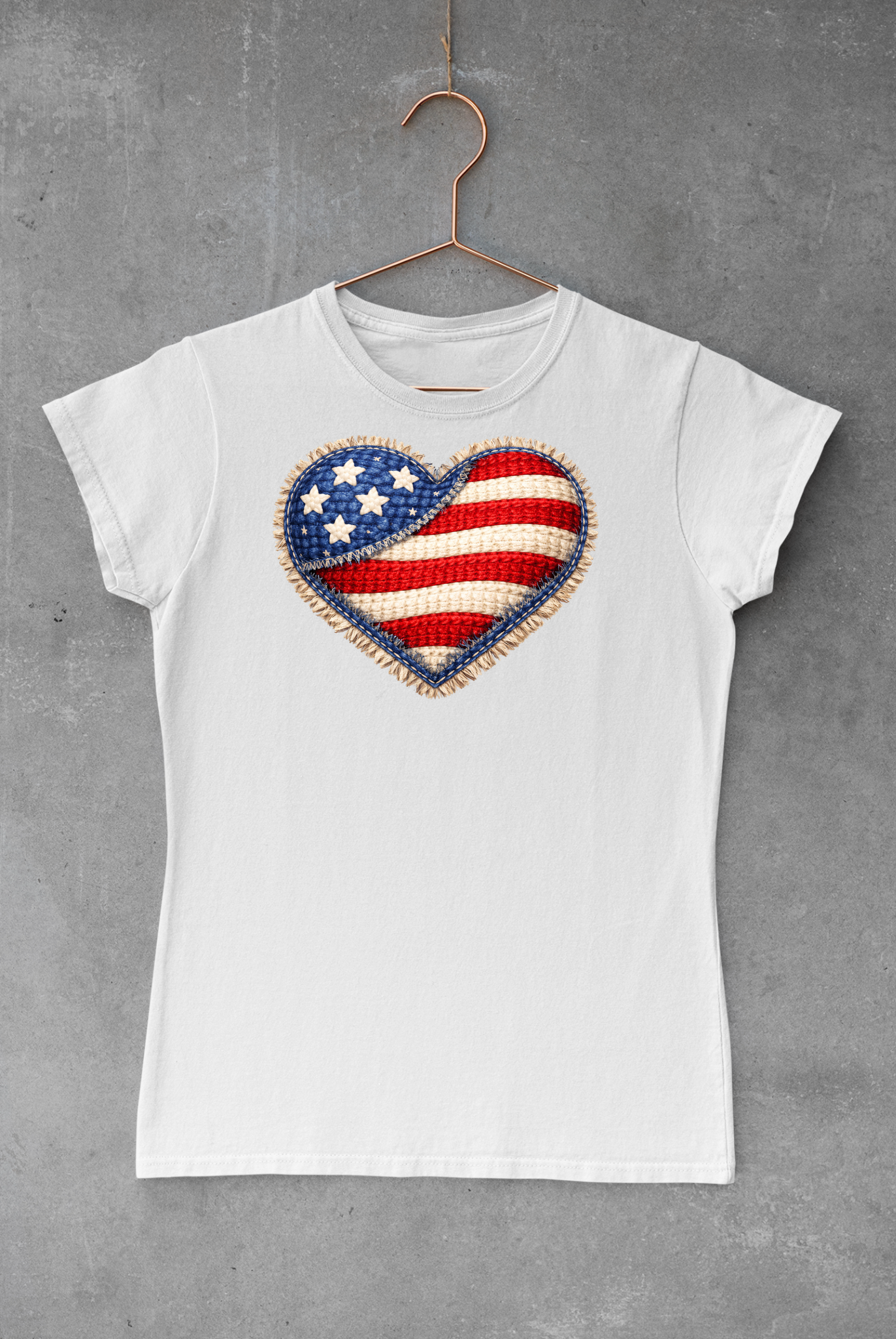 Crochet Heart Patriotic