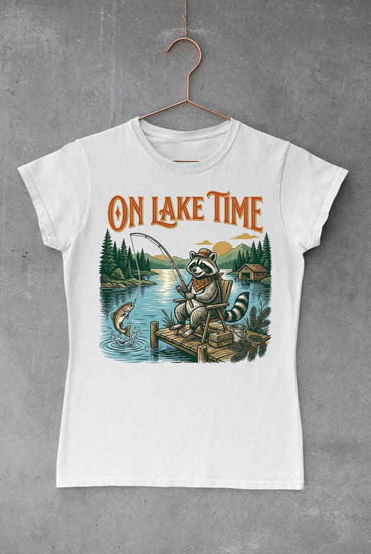 On Lake Time Fishing Raccoon