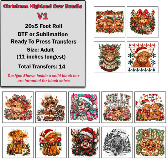 Christmas Highland Cow Bundle 1