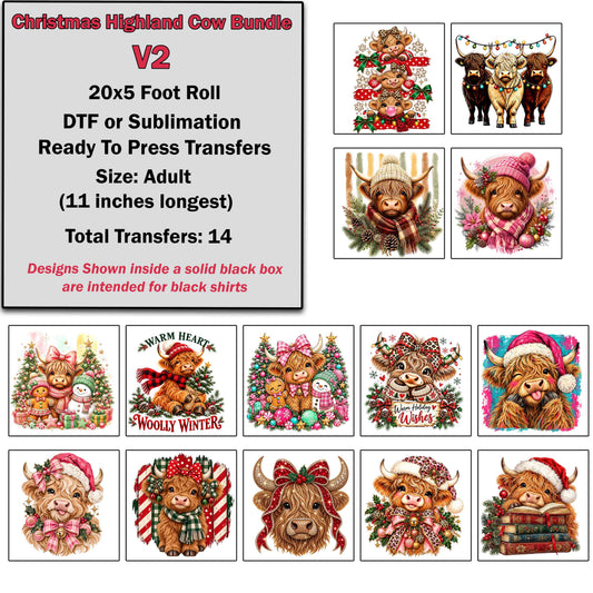 Christmas Highland Cow Bundle 2