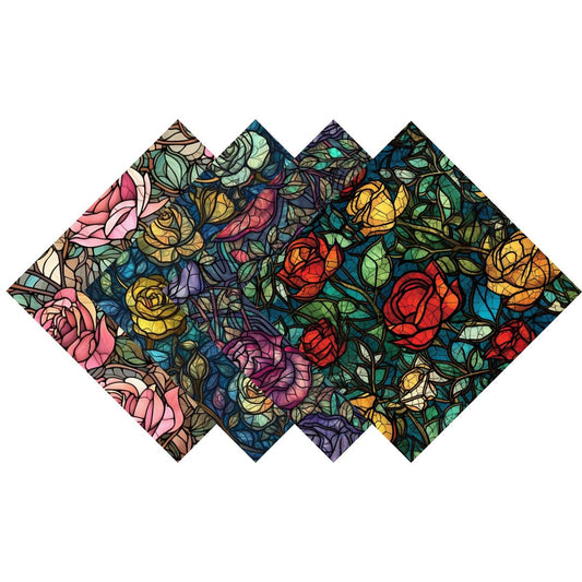 Stained Glass Flowers Patterned Vinyl Pack
