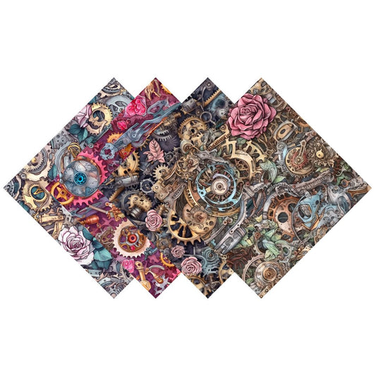 Steampunk Florals Patterned Vinyl Pack