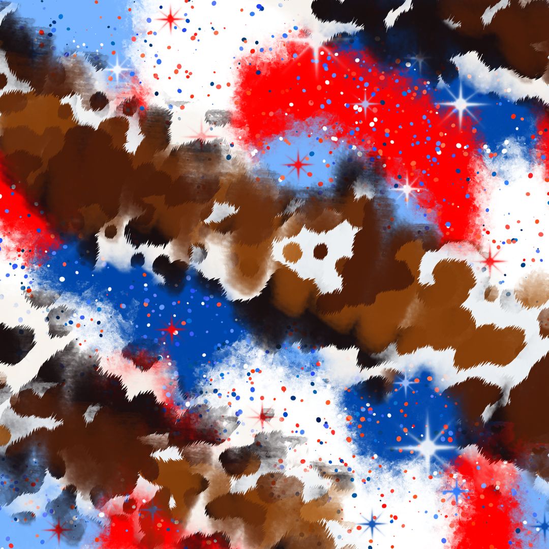 USA Cow Print 12x12 Patterned Vinyl Sheet