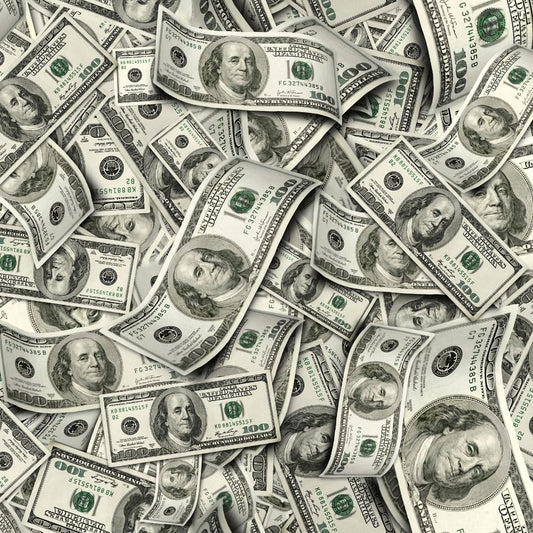 Hundred Dollar Bills 12x12 Patterned Vinyl Sheet