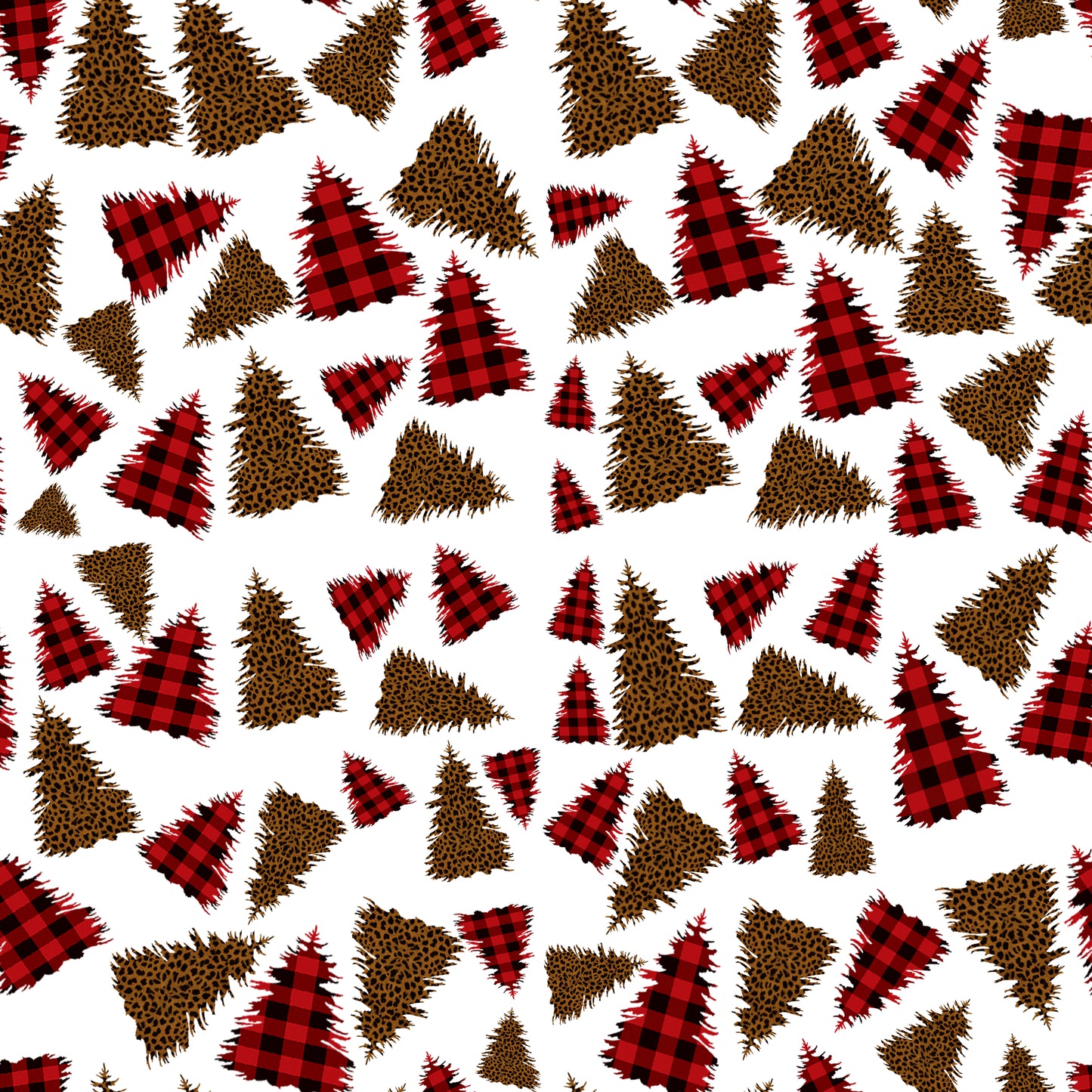 Buffalo Plaid & Leopard Trees 12x12 Patterned Vinyl Sheet