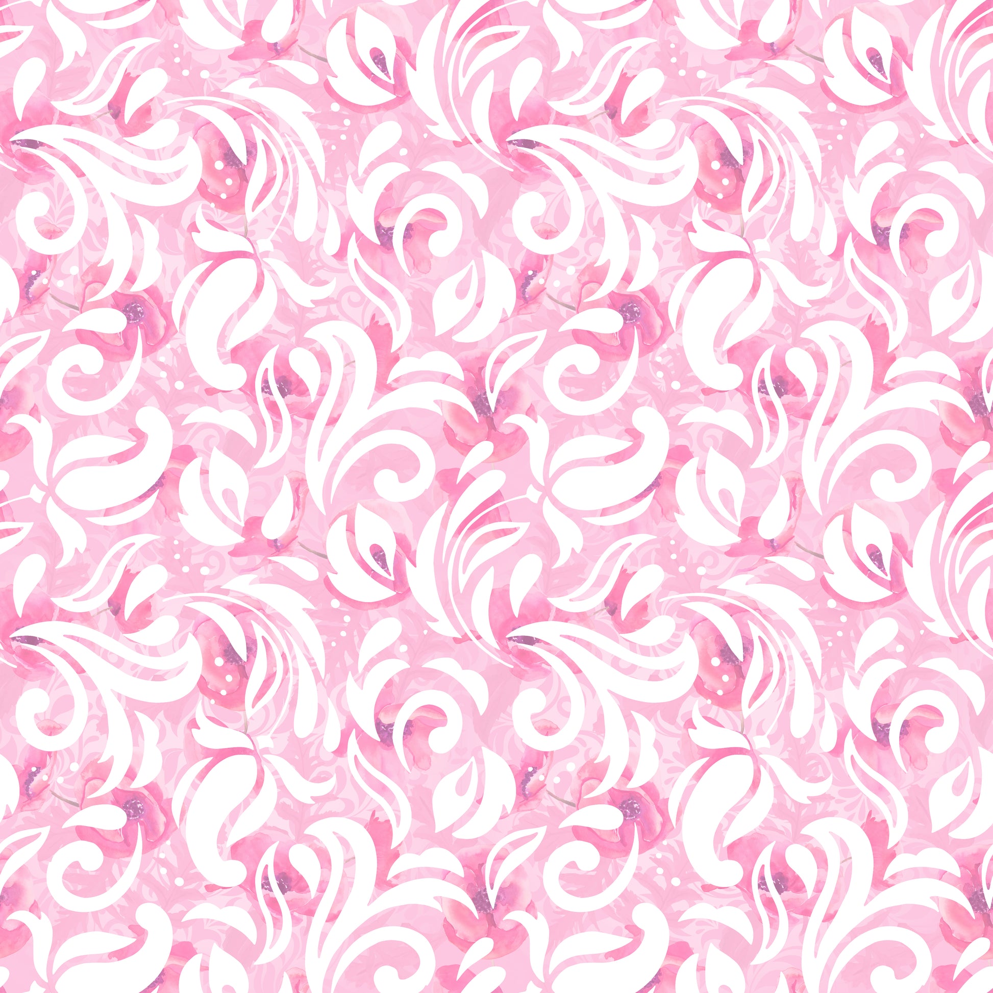 Pink Watercolor Flourishes 12x12 Patterned Vinyl Sheet