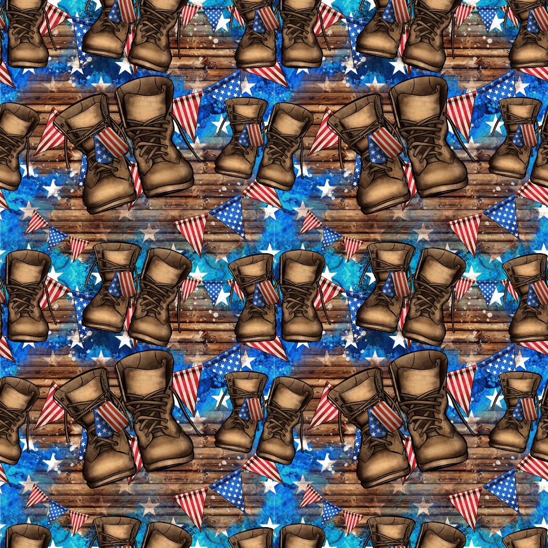 Military Boots 12x12 Patterned Vinyl Sheet