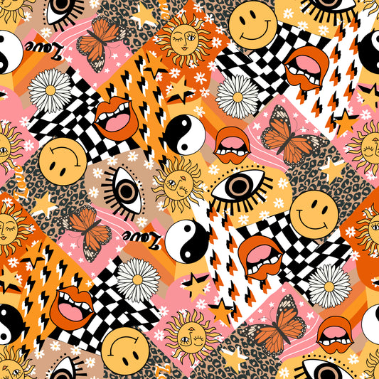 90s Aesthetic Collage 12x12 Patterned Vinyl Sheet